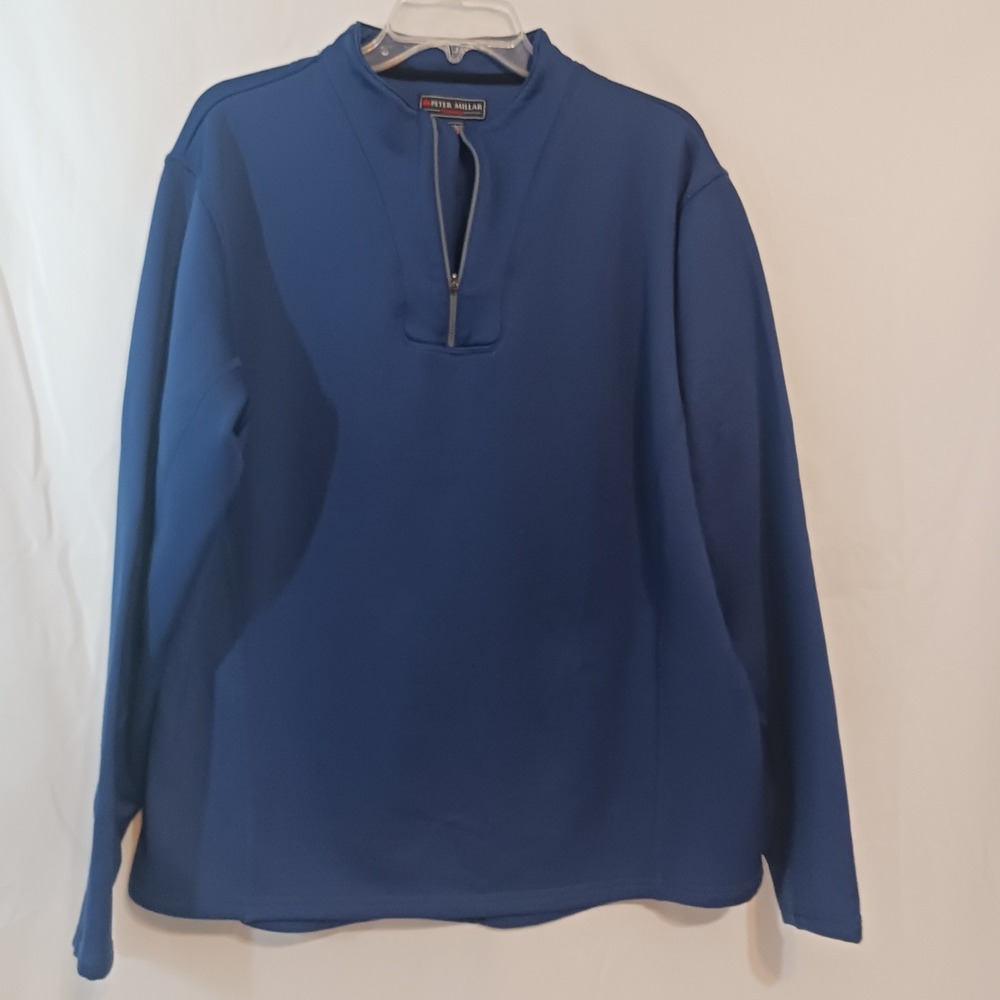 Peter Millar Quarter Zip Pullover Mens XL Blue Excellent Element4 Warmth